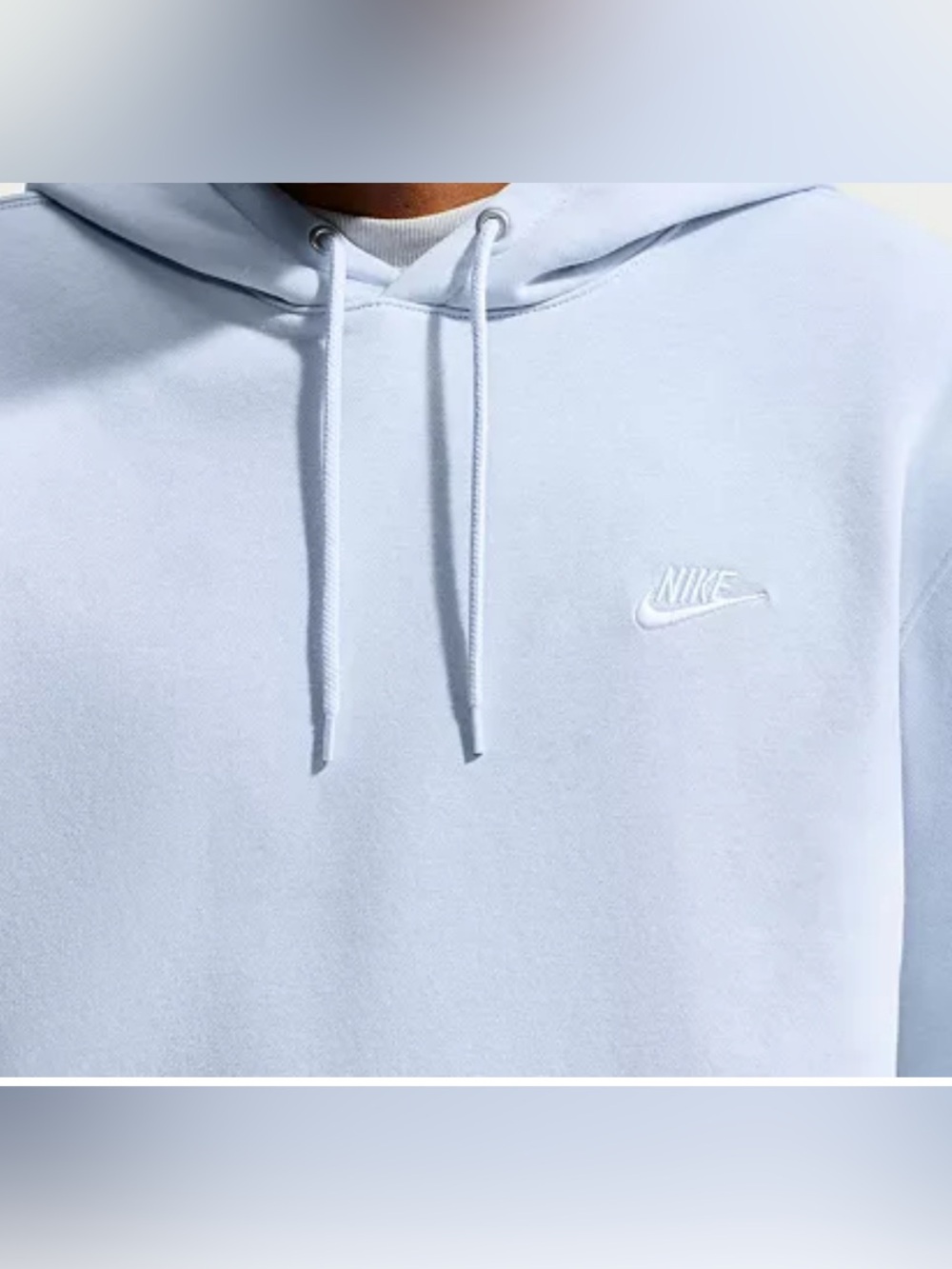 Nike Embroidered Pullover Fleece Hoodie in Powder Blue